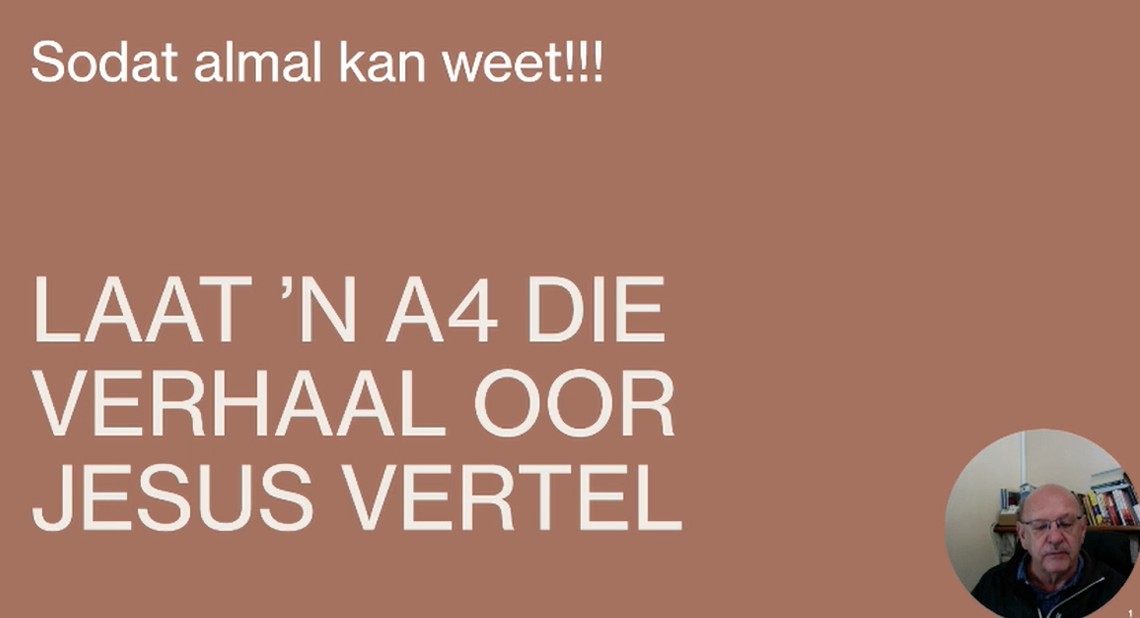 'n A4-vertel van Jesus